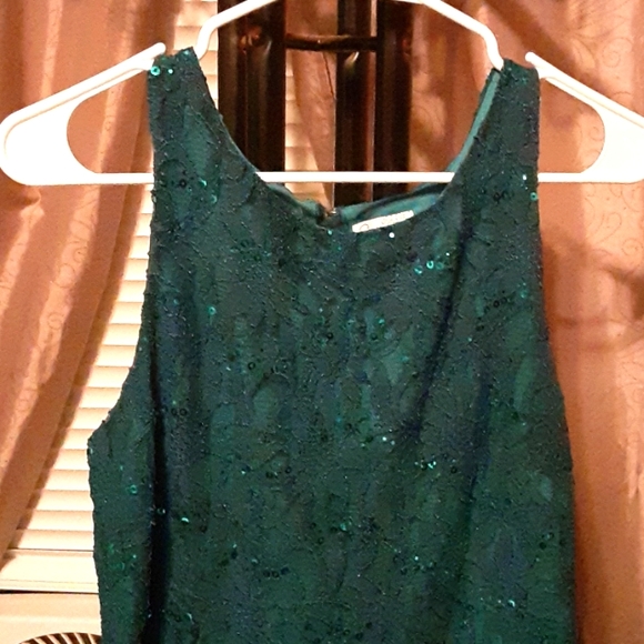 Speechless dark green shimmer dress size 13 midi length - Picture 3 of 5